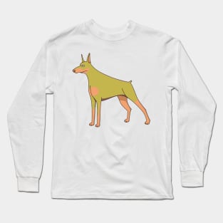 doberman pinscher fawn and rust cartoon Long Sleeve T-Shirt